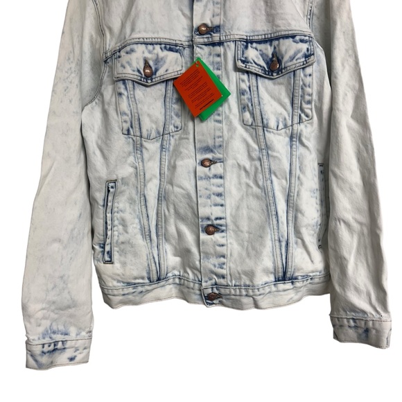 New Mens NotSoNormal Classic Denim Jacket in Bleach Wash - Picture 3 of 6